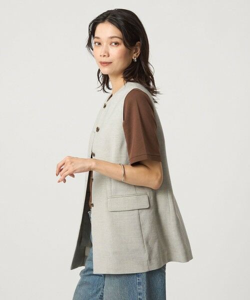 green label relaxing / グリーンレーベル リラクシング ベスト | パウダリー ノーカラー ジレ | 詳細10