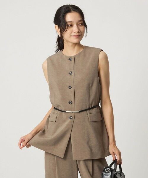 green label relaxing / グリーンレーベル リラクシング ベスト | パウダリー ノーカラー ジレ | 詳細26