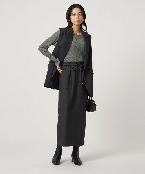 green label relaxing / グリーンレーベル リラクシング ロング・マキシ丈スカート | ［size SHORTあり］ツイードライク スカート マシンウォッシャブル 帯電防止 | 詳細2