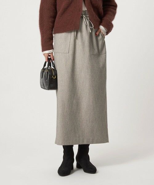 green label relaxing/グリーンレーベル リラクシング ［size SHORTあり］ツイードライク スカート マシンウォッシャブル 帯電防止 NATURAL S(36)