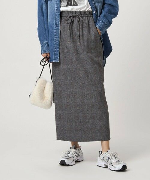 green label relaxing / グリーンレーベル リラクシング ロング・マキシ丈スカート | ［size SHORTあり］ツイードライク スカート マシンウォッシャブル 帯電防止 | 詳細17