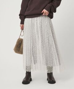 green label relaxing / グリーンレーベル リラクシング ロング・マキシ丈スカート | ［size SHORT/TALLあり］2WAY チュール プリント プリーツ スカート