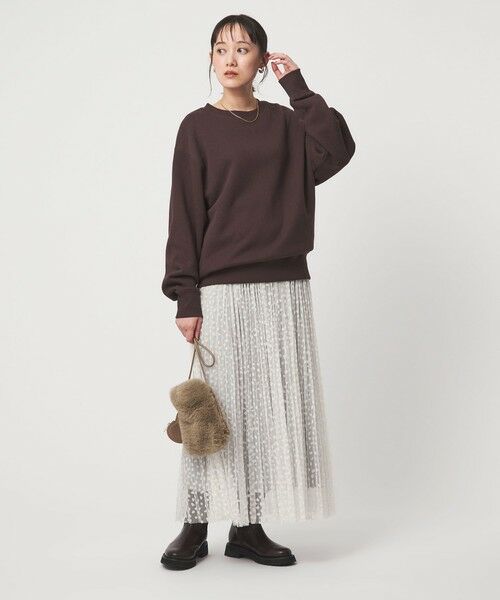 green label relaxing / グリーンレーベル リラクシング ロング・マキシ丈スカート | ［size SHORT/TALLあり］2WAY チュール プリント プリーツ スカート | 詳細2