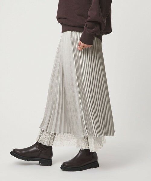 green label relaxing / グリーンレーベル リラクシング ロング・マキシ丈スカート | ［size SHORT/TALLあり］2WAY チュール プリント プリーツ スカート | 詳細5