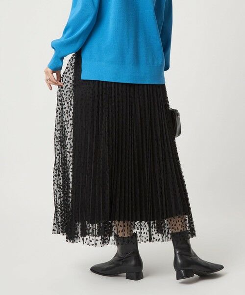 green label relaxing / グリーンレーベル リラクシング ロング・マキシ丈スカート | ［size SHORT/TALLあり］2WAY チュール プリント プリーツ スカート | 詳細8