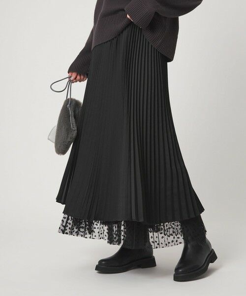 green label relaxing / グリーンレーベル リラクシング ロング・マキシ丈スカート | ［size SHORT/TALLあり］2WAY チュール プリント プリーツ スカート | 詳細18