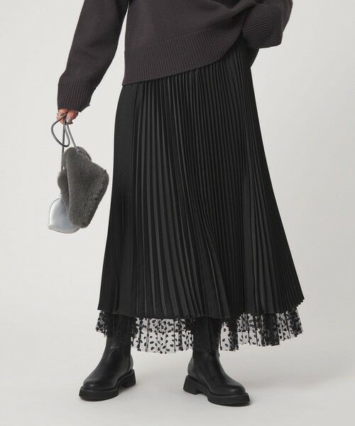 green label relaxing / グリーンレーベル リラクシング ロング・マキシ丈スカート | ［size SHORT/TALLあり］2WAY チュール プリント プリーツ スカート | 詳細19