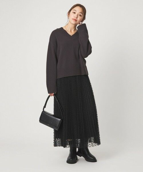 green label relaxing / グリーンレーベル リラクシング ロング・マキシ丈スカート | ［size SHORT/TALLあり］2WAY チュール プリント プリーツ スカート | 詳細13