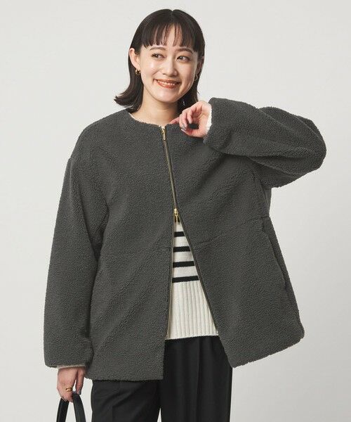 green label relaxing / グリーンレーベル リラクシング ブルゾン | ［size SHORTあり］ボア ノーカラー ブルゾン | 詳細2