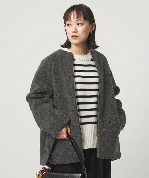 green label relaxing / グリーンレーベル リラクシング ブルゾン | ［size SHORTあり］ボア ノーカラー ブルゾン | 詳細3