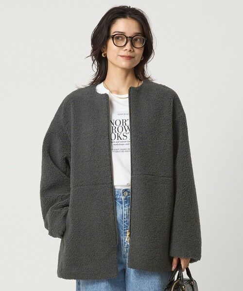 green label relaxing / グリーンレーベル リラクシング ブルゾン | ［size SHORTあり］ボア ノーカラー ブルゾン | 詳細7