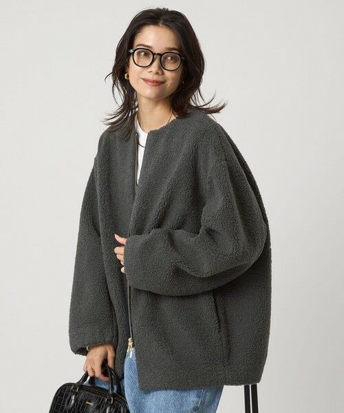 green label relaxing / グリーンレーベル リラクシング ブルゾン | ［size SHORTあり］ボア ノーカラー ブルゾン | 詳細10