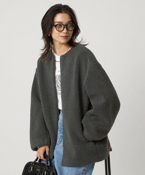 green label relaxing / グリーンレーベル リラクシング ブルゾン | ［size SHORTあり］ボア ノーカラー ブルゾン | 詳細11