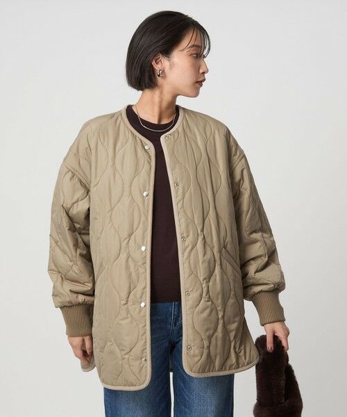 green label relaxing/グリーンレーベル リラクシング ［size SHORTあり］リバーシブル キルティング ブルゾン ウォッシャブル 撥水 BEIGE FREE