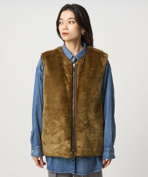 green label relaxing / グリーンレーベル リラクシング ベスト | 【別注】＜Barbour＞コーデュロイ×フェイクファー リバーシブル ベスト | 詳細19