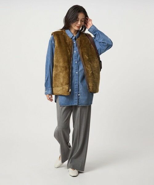 green label relaxing / グリーンレーベル リラクシング ベスト | 【別注】＜Barbour＞コーデュロイ×フェイクファー リバーシブル ベスト | 詳細13