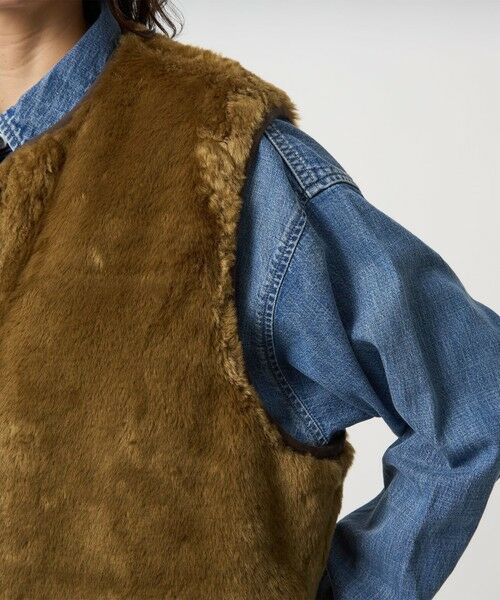 green label relaxing / グリーンレーベル リラクシング ベスト | 【別注】＜Barbour＞コーデュロイ×フェイクファー リバーシブル ベスト | 詳細23