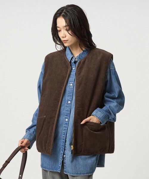 green label relaxing / グリーンレーベル リラクシング ベスト | 【別注】＜Barbour＞コーデュロイ×フェイクファー リバーシブル ベスト | 詳細26