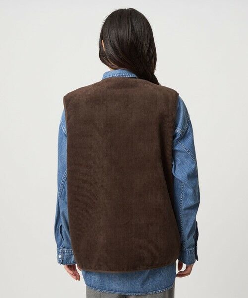 green label relaxing / グリーンレーベル リラクシング ベスト | 【別注】＜Barbour＞コーデュロイ×フェイクファー リバーシブル ベスト | 詳細28