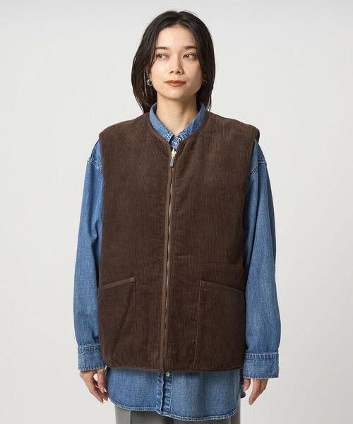 green label relaxing / グリーンレーベル リラクシング ベスト | 【別注】＜Barbour＞コーデュロイ×フェイクファー リバーシブル ベスト | 詳細29