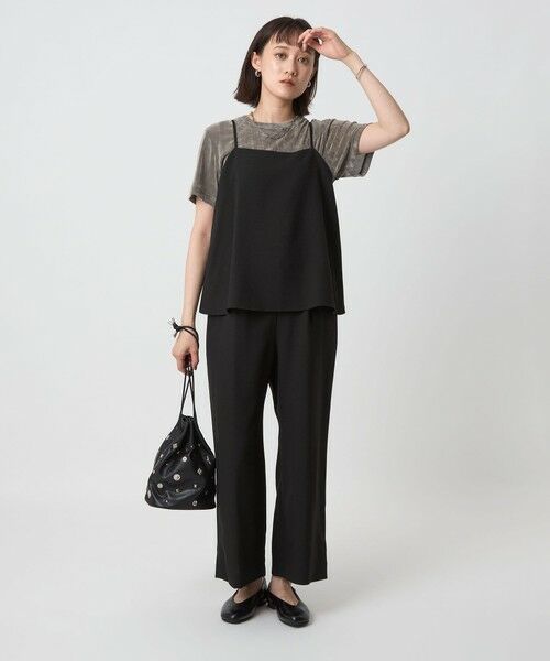 green label relaxing/グリーンレーベル リラクシング ［size SHORT/TALLあり］レイヤード オールインワン マシンウォッシャブル 吸水速乾 BLACK FREE