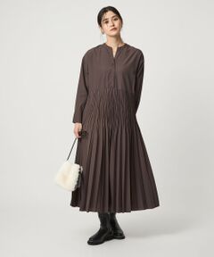 green label relaxing / グリーンレーベル リラクシング ロング・マキシ丈ワンピース | ［size SHORTあり］ワッシャー プリーツ ロングスリーブ ワンピース