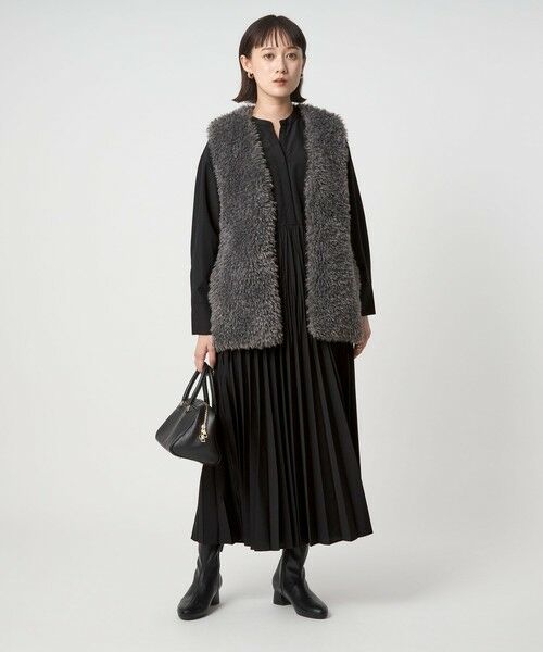 green label relaxing / グリーンレーベル リラクシング ロング・マキシ丈ワンピース | ［size SHORTあり］ワッシャー プリーツ ロングスリーブ ワンピース | 詳細1