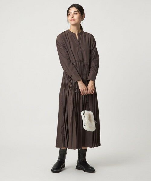 green label relaxing / グリーンレーベル リラクシング ロング・マキシ丈ワンピース | ［size SHORTあり］ワッシャー プリーツ ロングスリーブ ワンピース | 詳細9