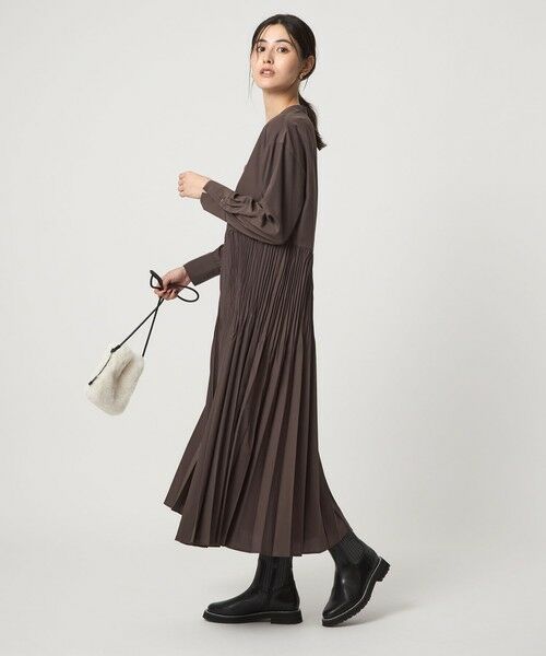 green label relaxing / グリーンレーベル リラクシング ロング・マキシ丈ワンピース | ［size SHORTあり］ワッシャー プリーツ ロングスリーブ ワンピース | 詳細10