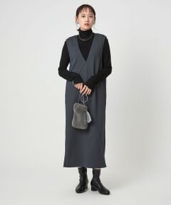 green label relaxing / グリーンレーベル リラクシング ロング・マキシ丈ワンピース | ディープ Vネック ジャンパースカート