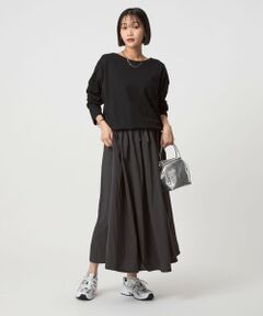 green label relaxing / グリーンレーベル リラクシング ロング・マキシ丈ワンピース | カット コンビ タフタ フレア ワンピース