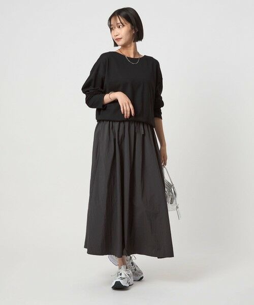 green label relaxing / グリーンレーベル リラクシング ロング・マキシ丈ワンピース | カット コンビ タフタ フレア ワンピース | 詳細2