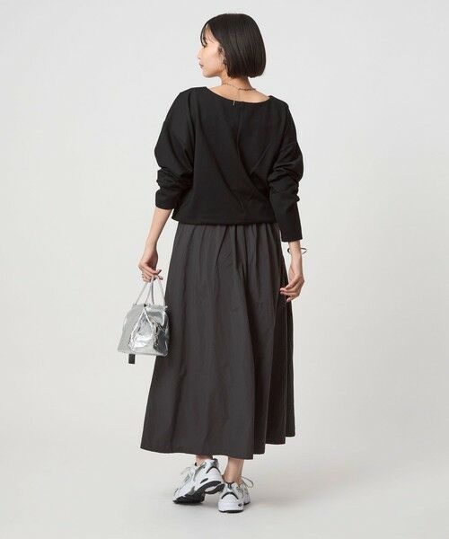 green label relaxing / グリーンレーベル リラクシング ロング・マキシ丈ワンピース | カット コンビ タフタ フレア ワンピース | 詳細3