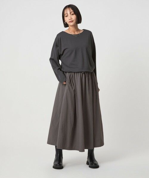 green label relaxing / グリーンレーベル リラクシング ロング・マキシ丈ワンピース | カット コンビ タフタ フレア ワンピース | 詳細8