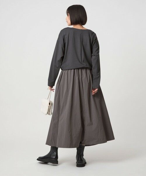 green label relaxing / グリーンレーベル リラクシング ロング・マキシ丈ワンピース | カット コンビ タフタ フレア ワンピース | 詳細9