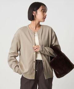 green label relaxing / グリーンレーベル リラクシング カーディガン・ボレロ | メタル調 ドットボタン カーディガン