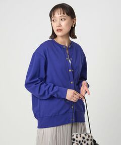 green label relaxing / グリーンレーベル リラクシング カーディガン・ボレロ | メタル調 ドットボタン カーディガン