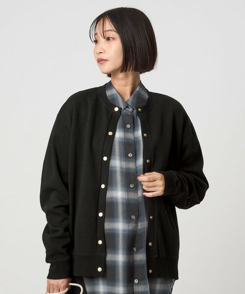 green label relaxing / グリーンレーベル リラクシング カーディガン・ボレロ | メタル調 ドットボタン カーディガン | 詳細1