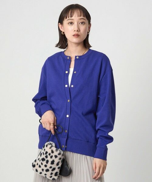 green label relaxing / グリーンレーベル リラクシング カーディガン・ボレロ | メタル調 ドットボタン カーディガン | 詳細19