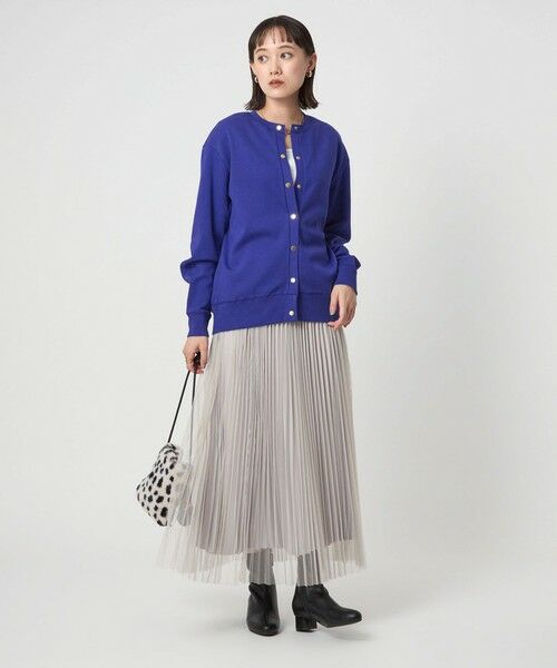 green label relaxing / グリーンレーベル リラクシング カーディガン・ボレロ | メタル調 ドットボタン カーディガン | 詳細20