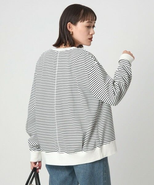 green label relaxing / グリーンレーベル リラクシング カーディガン・ボレロ | メタル調 ドットボタン カーディガン  ボーダー | 詳細1