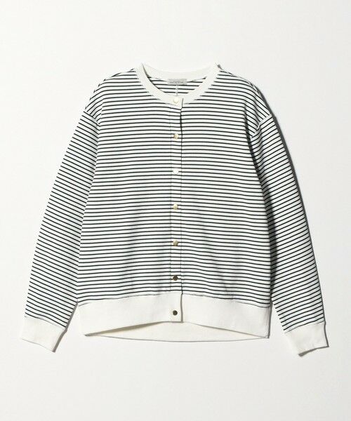 green label relaxing / グリーンレーベル リラクシング カーディガン・ボレロ | メタル調 ドットボタン カーディガン  ボーダー | 詳細7