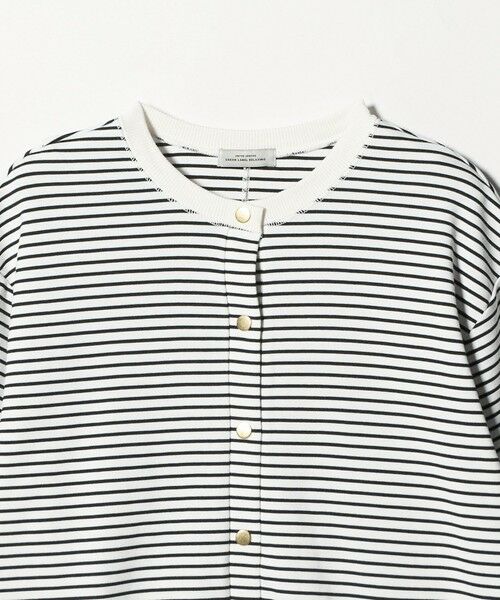 green label relaxing / グリーンレーベル リラクシング カーディガン・ボレロ | メタル調 ドットボタン カーディガン  ボーダー | 詳細9