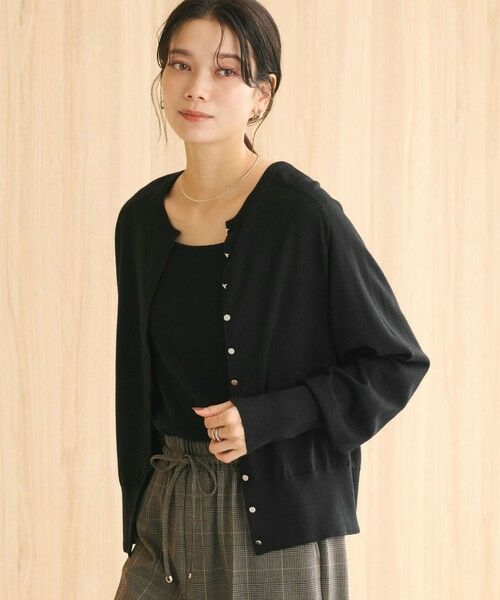 green label relaxing / グリーンレーベル リラクシング カーディガン・ボレロ | エブリニット 2WAY カーディガン ウォッシャブル | 詳細1