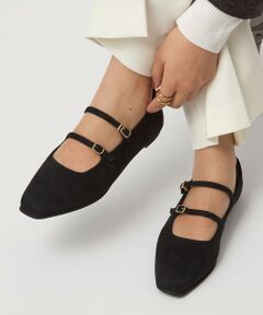 green label relaxing / グリーンレーベル リラクシング フラットシューズ | スクエア ダブルストラップ フラットシューズ