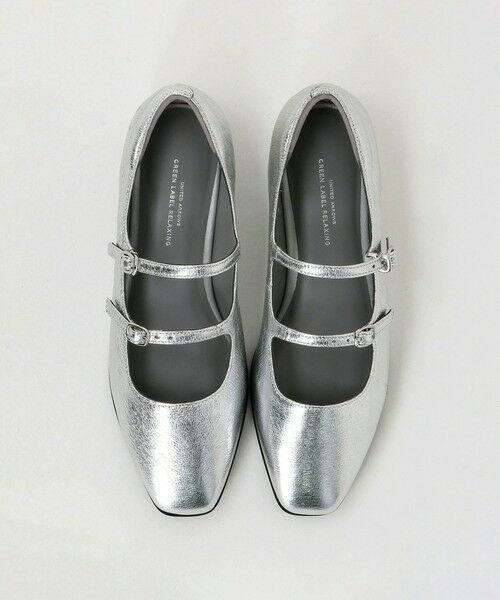 green label relaxing/グリーンレーベル リラクシング スクエア ダブルストラップ フラットシューズ SILVER 24cm green label relaxing/グリーンレーベル リラクシング スクエア ダブルストラップ フラットシューズ SILVER 24cm