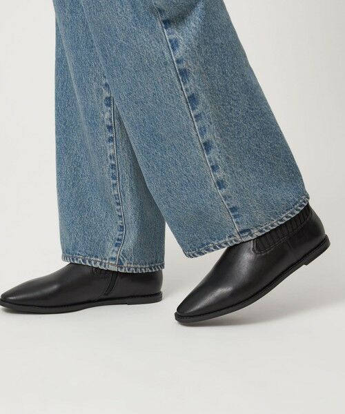 green label relaxing/グリーンレーベル リラクシング ストレッチ フラット ショートブーツ 撥水 BLACK 23.5cm(M) green label relaxing/グリーンレーベル リラクシング ストレッチ フラット ショートブーツ 撥水 BLACK 23.5cm(M)