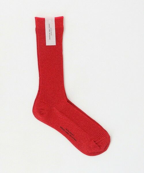 green label relaxing/グリーンレーベル リラクシング ラメ リブソックス / 靴下 RED FREE