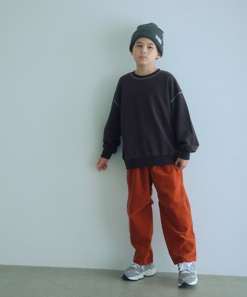 green label relaxing / グリーンレーベル リラクシング カットソー | 裏毛 配色ステッチ プルオーバー / キッズ  100cm-160cm | 詳細1