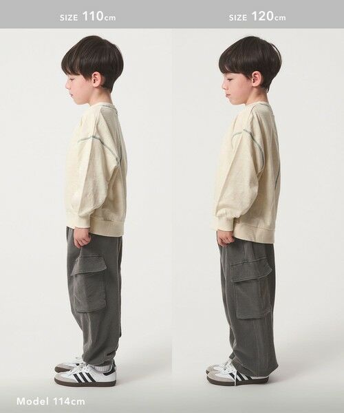 green label relaxing / グリーンレーベル リラクシング カットソー | 裏毛 配色ステッチ プルオーバー / キッズ  100cm-160cm | 詳細13